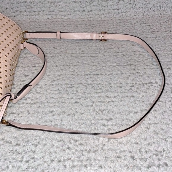 Michael Kors Bristol Studded Leather Satchel Crossbody Purse Shoulder Bag Pink - Picture 12 of 16